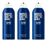 3 X Diesel Only The Brave 200ml Mens Body Spray