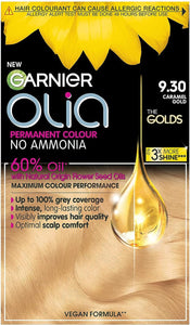 Garnier Olia Permanent Hair Colour Hair Dye 9.30 Caramel Gold