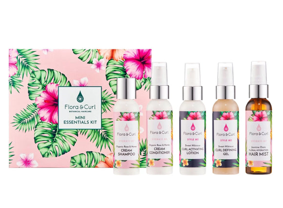 Flora & Curl Botanical Hair Care Mini Essentials Gift Set 5 X 75ml