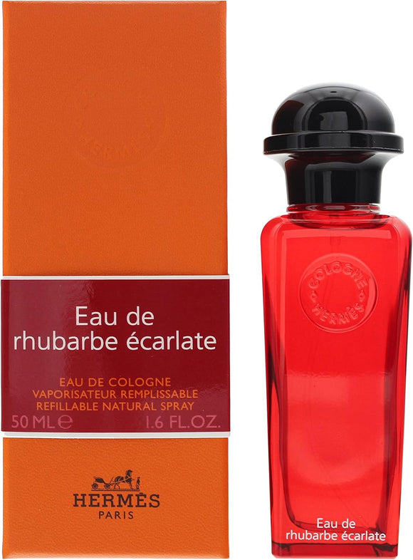 bottle of Hermes Rhubarbe Ecarlate with box available at Cosmetics Corner Discounted cheap perfume