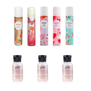 5 x Insette Body Sprays & 3 x Philosophy Mini Shampoo + Showergel - Bundle