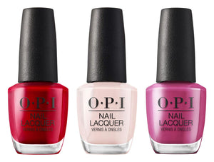 Opi Nail Polish Trio Bundle - So Hot It Burns, Stop Im Blushing, 7th & Flower