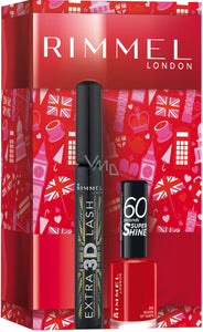 Rimmel Makeup Set 3d Lash Black Mascara + Super Shine 8ml Nail Polish Queen Of Tarts