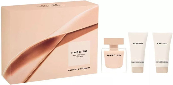 Narciso Rodriguez  Gift Set Narciso Poudree 50ml Edp Spray + 50ml Shower Gel + 50ml Scented Body Lotion