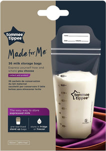 Tommee Tippee Made For Me Milk Storage Bags 36 Pack Pre Sterilised Stand Up Bags